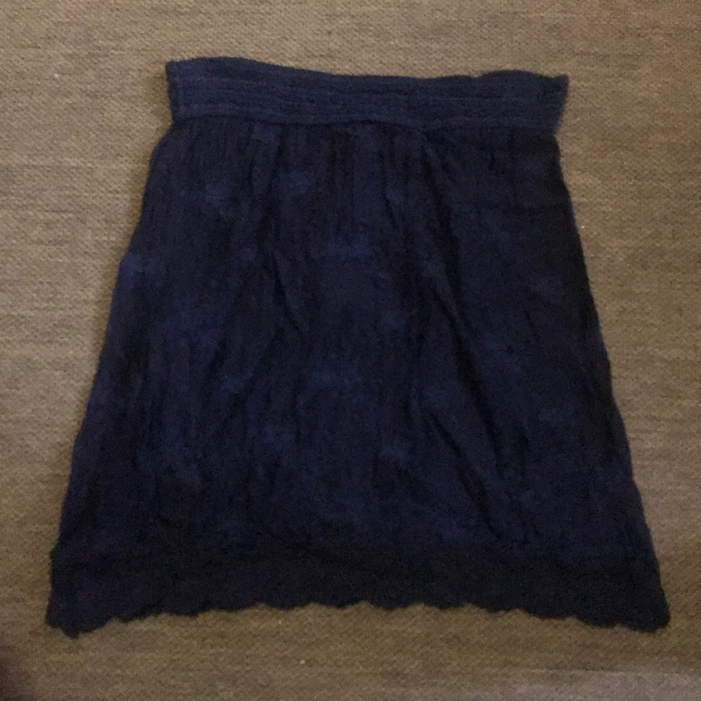 Pure Silk Navy Blue Skirt